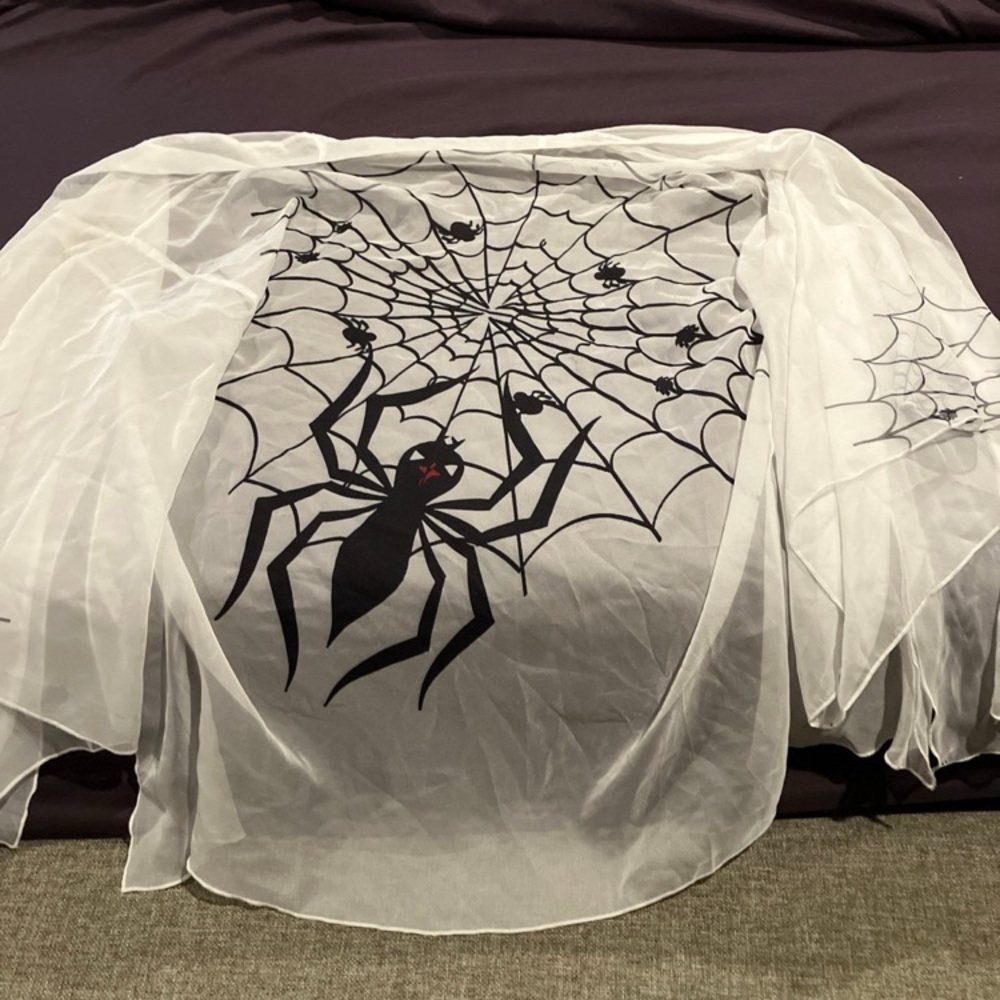 White Spider Web Sheer Cover